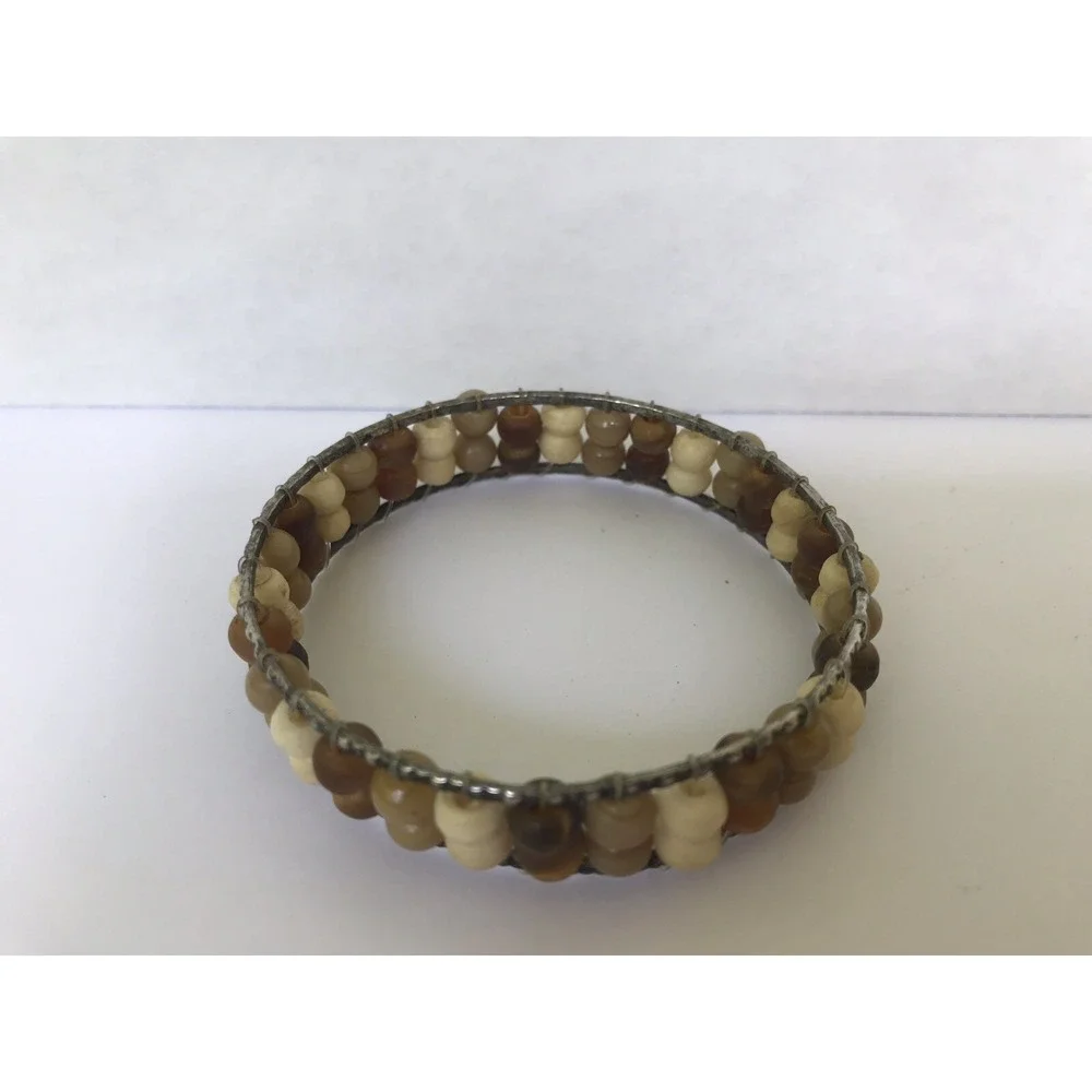 Bracelet smaller wrist bangle bracelet brown beige beads beach look